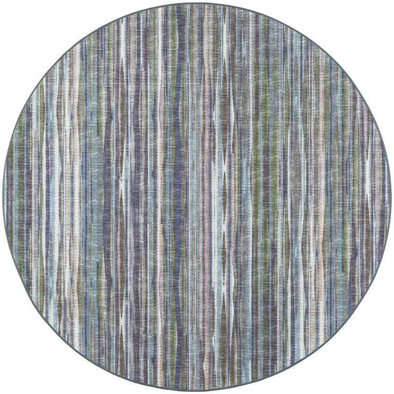 4' Purple Round Ombre Tufted Handmade Area Rug Photo 4