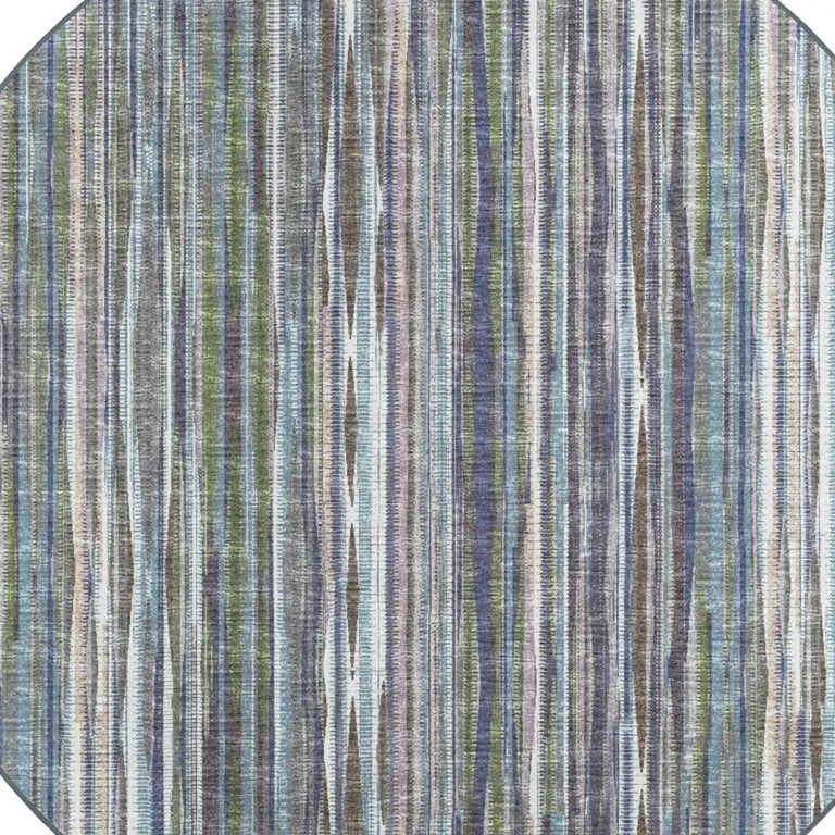 6' Purple Round Ombre Tufted Handmade Area Rug Photo 2