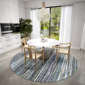 Photo of 6' Purple Round Ombre Tufted Handmade Area Rug