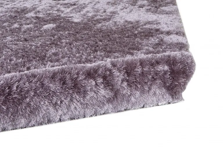 8' Purple Round Shag Tufted Handmade Area Rug Photo 4