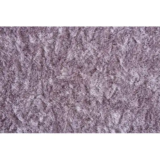 8' Purple Round Shag Tufted Handmade Area Rug Photo 6