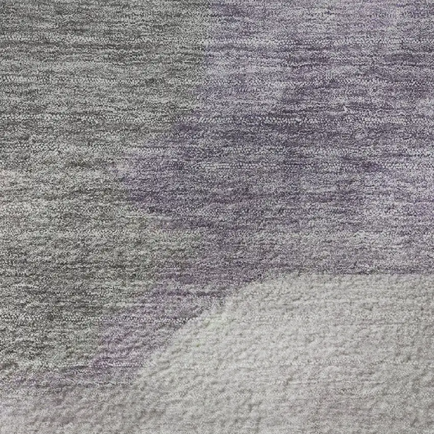 8' Purple Sage And Gray Abstract Washable Round Rug With UV Protection Photo 9