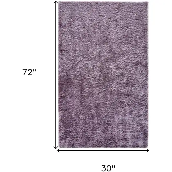 6' Purple Shag Tufted Handmade Runner Rug Photo 7