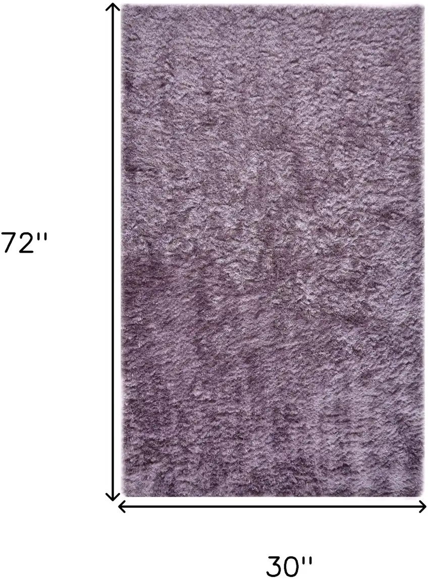 6' Purple Shag Tufted Handmade Runner Rug Photo 7