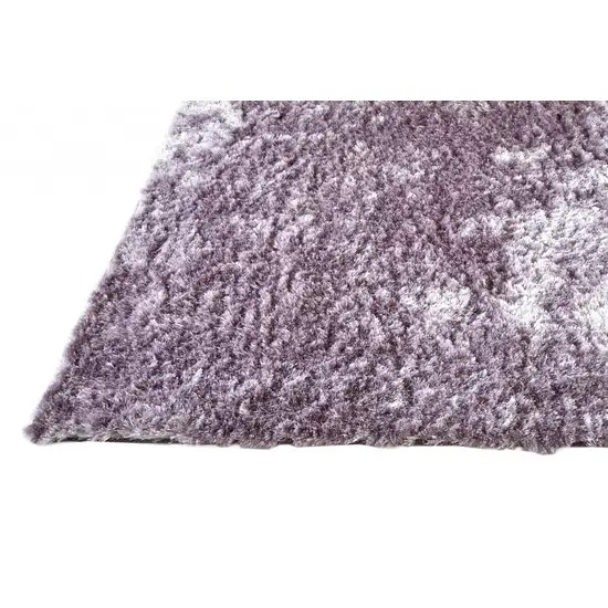 6' Purple Shag Tufted Handmade Runner Rug Photo 2
