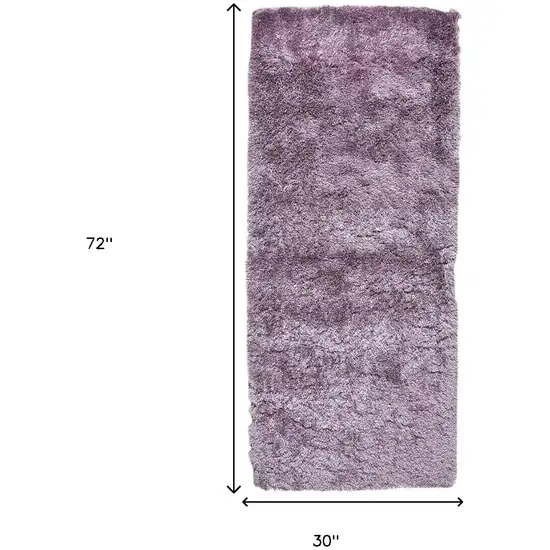6' Purple Shag Tufted Handmade Runner Rug Photo 5