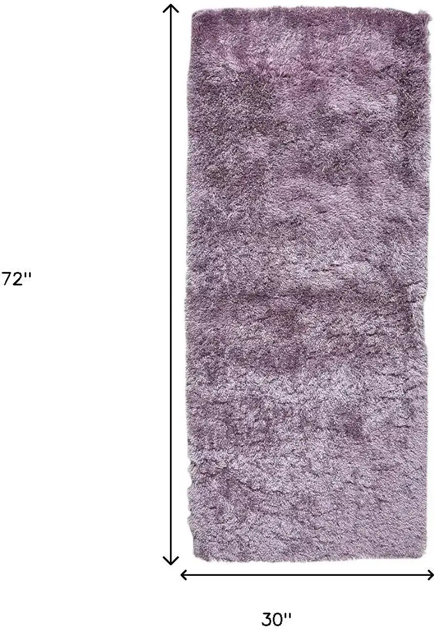 6' Purple Shag Tufted Handmade Runner Rug Photo 5