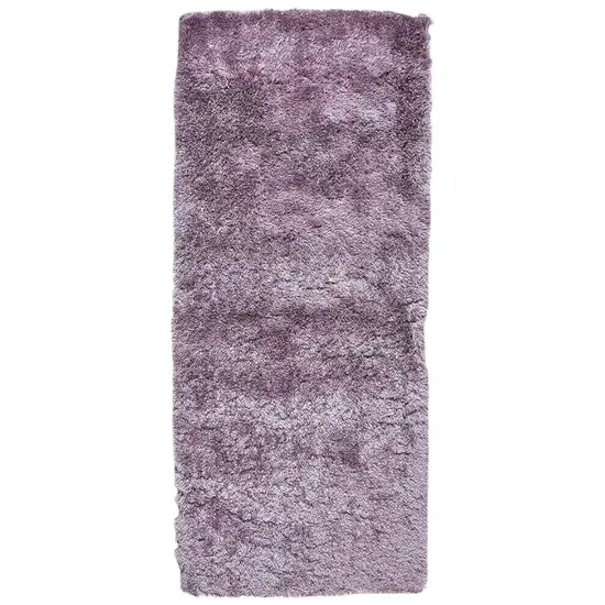 6' Purple Shag Tufted Handmade Runner Rug Photo 1
