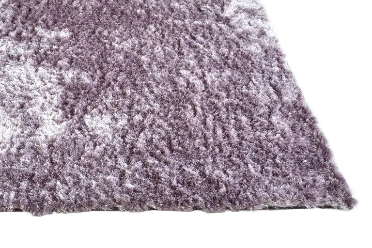 6' Purple Shag Tufted Handmade Runner Rug Photo 4