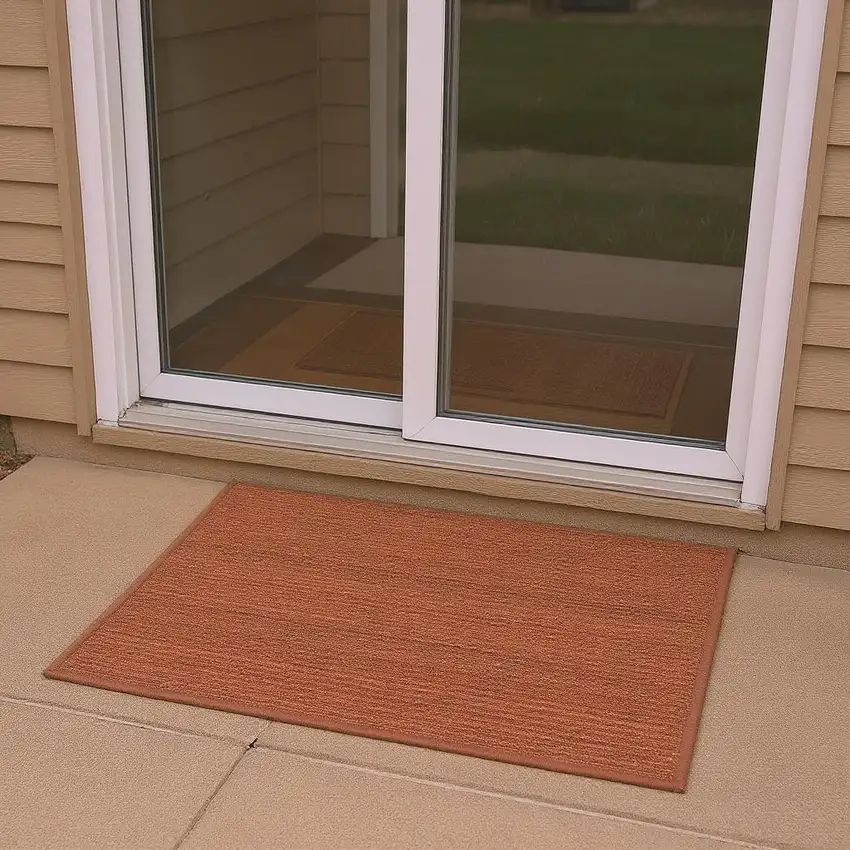 6' Red Abstract Runner Rug Photo 1
