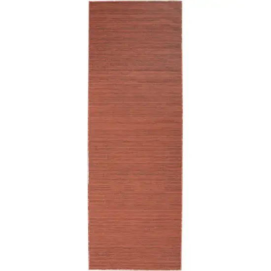 6' Red Abstract Runner Rug Photo 7