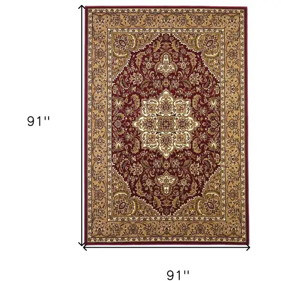 8' Red And Beige Area Rug Photo 6