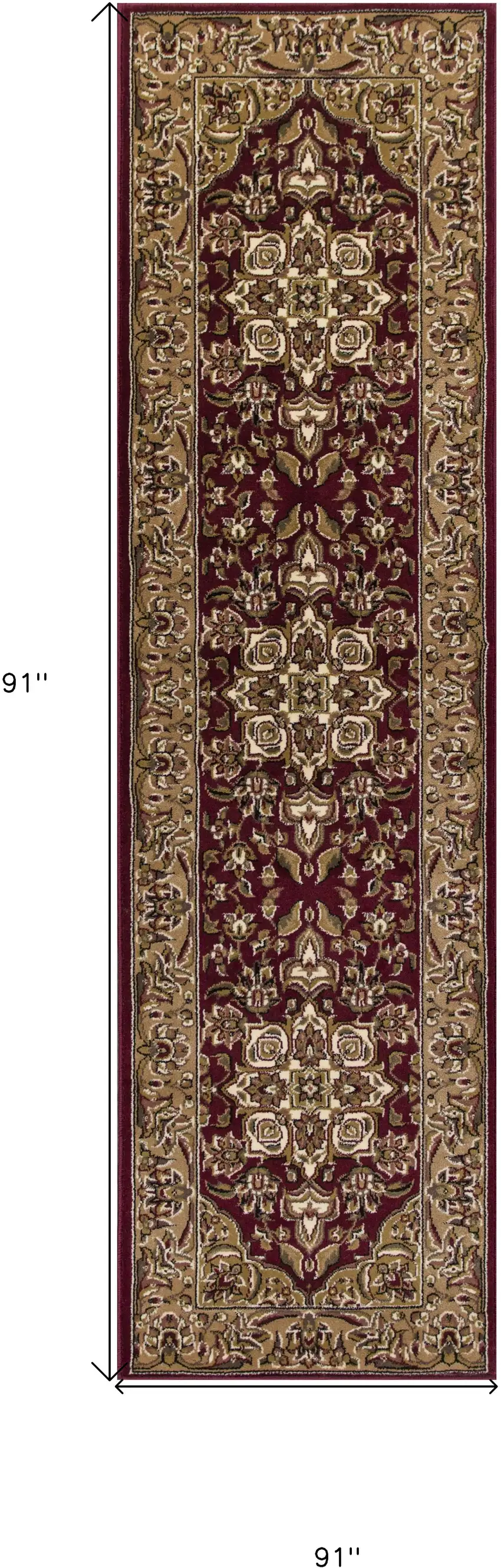 8' Red And Beige Area Rug Photo 3