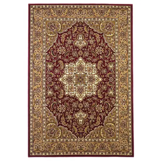 8' Red And Beige Area Rug Photo 2