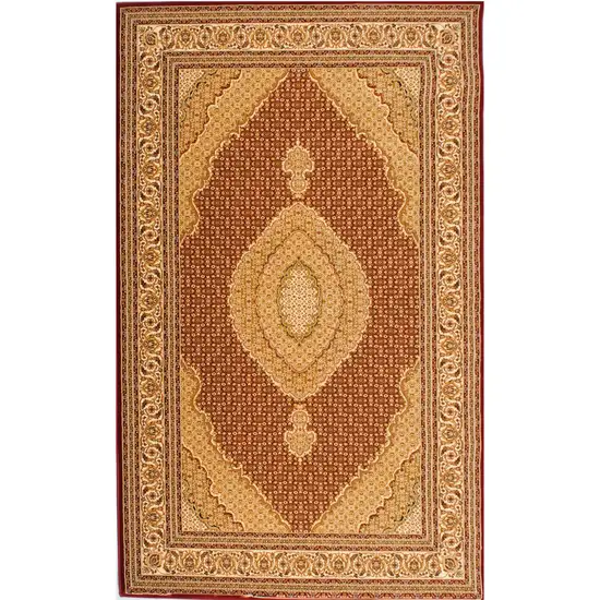 6' Red And Beige Moroccan Runner Rug Photo 5