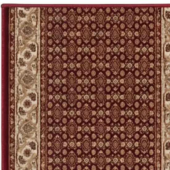 6' Red And Beige Moroccan Runner Rug Photo 2
