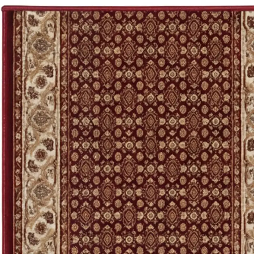 6' Red And Beige Moroccan Runner Rug Photo 2