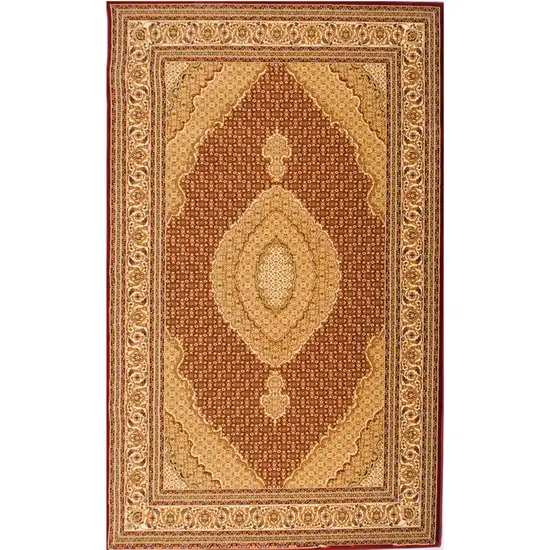 6' Red And Beige Moroccan Runner Rug Photo 2