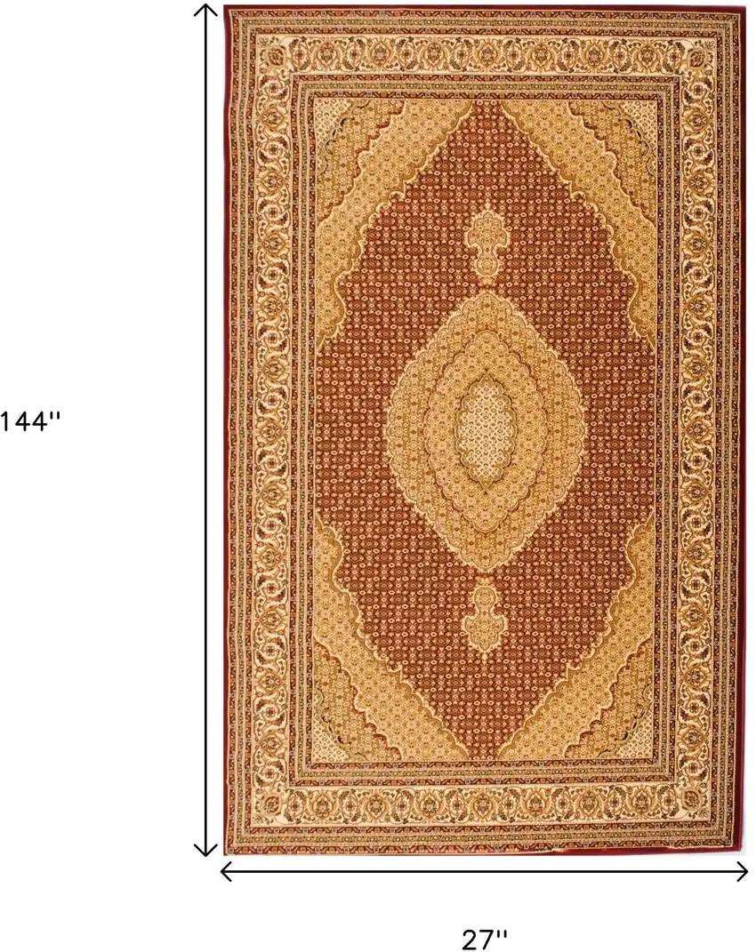 12' Red And Beige Moroccan Runner Rug Photo 3