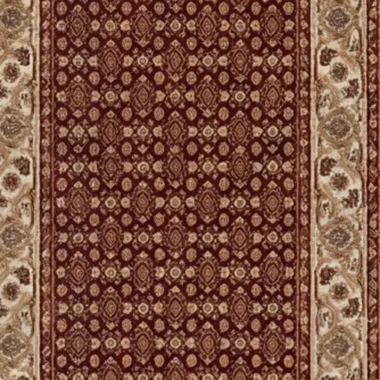 12' Red And Beige Moroccan Runner Rug Photo 2