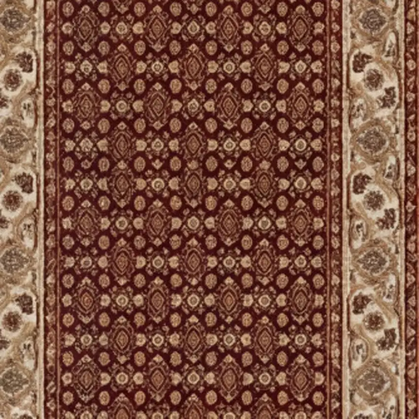 12' Red And Beige Moroccan Runner Rug Photo 2