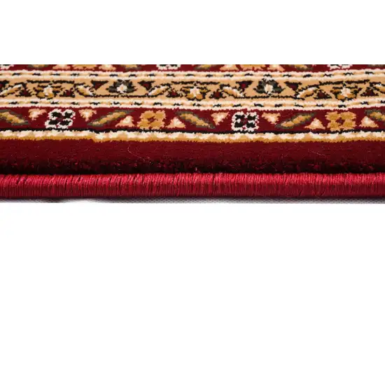 9' Red And Beige Moroccan Runner Rug Photo 8