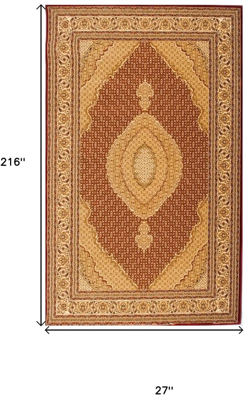 18' Red And Beige Moroccan Runner Rug Photo 3