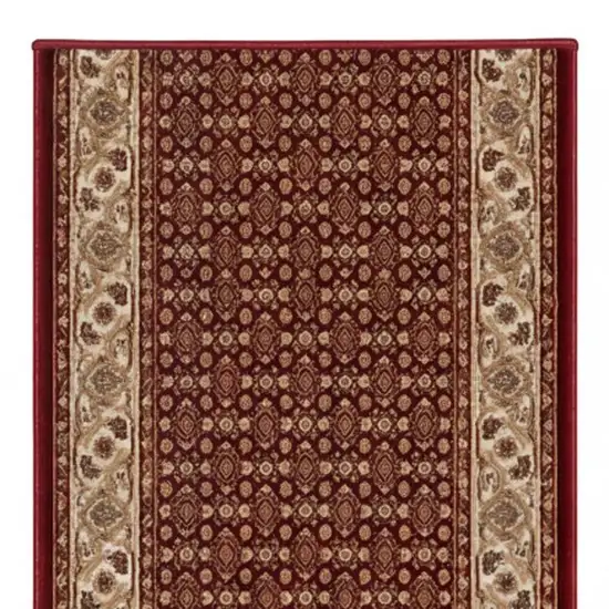 14' Red And Beige Moroccan Runner Rug Photo 3