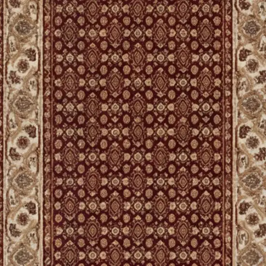 14' Red And Beige Moroccan Runner Rug Photo 2