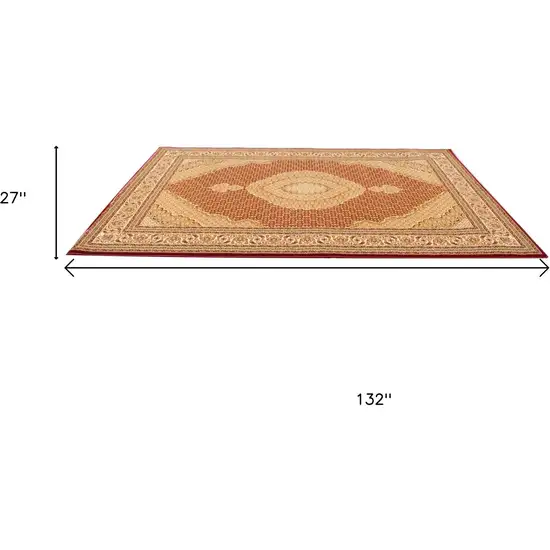 11' Red And Beige Moroccan Runner Rug Photo 3