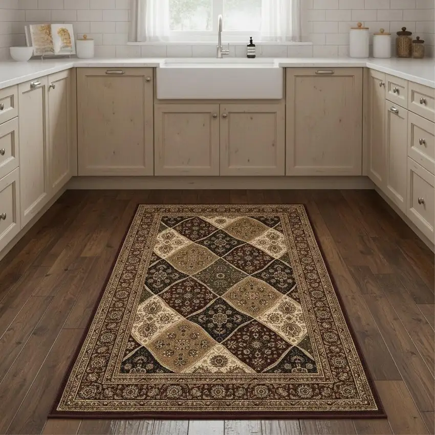 9' Red And Black Moroccan Runner Rug Photo 1