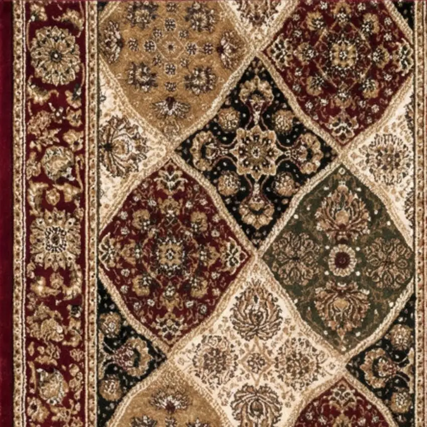 9' Red And Black Moroccan Runner Rug Photo 2