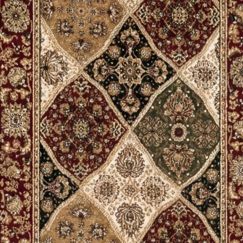 7' Red And Black Moroccan Runner Rug Photo 2