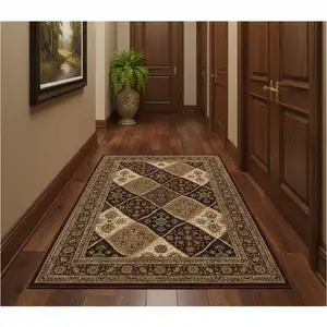 Photo of 14' Red And Black Moroccan Runner Rug