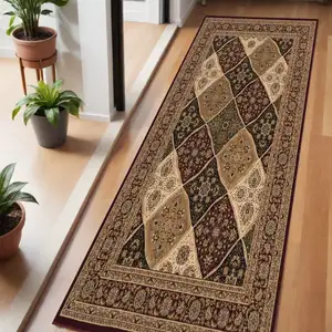 Photo of 6' Red And Black Moroccan Runner Rug