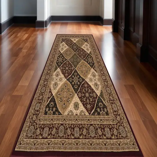 12' Red And Black Moroccan Runner Rug Photo 1