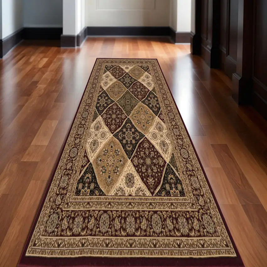 12' Red And Black Moroccan Runner Rug Photo 1