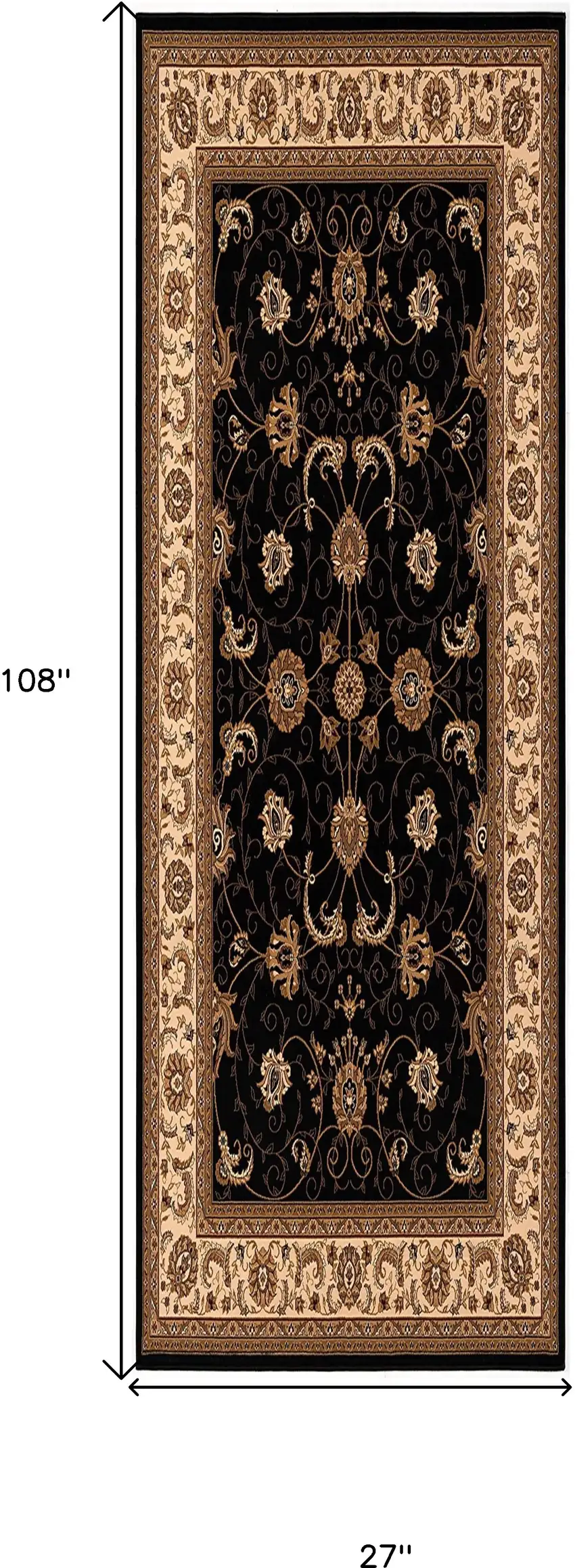 9' Red And Black Oriental Runner Rug Photo 3