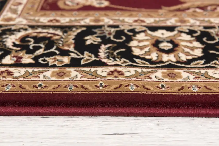 12' Red And Black Oriental Runner Rug Photo 8