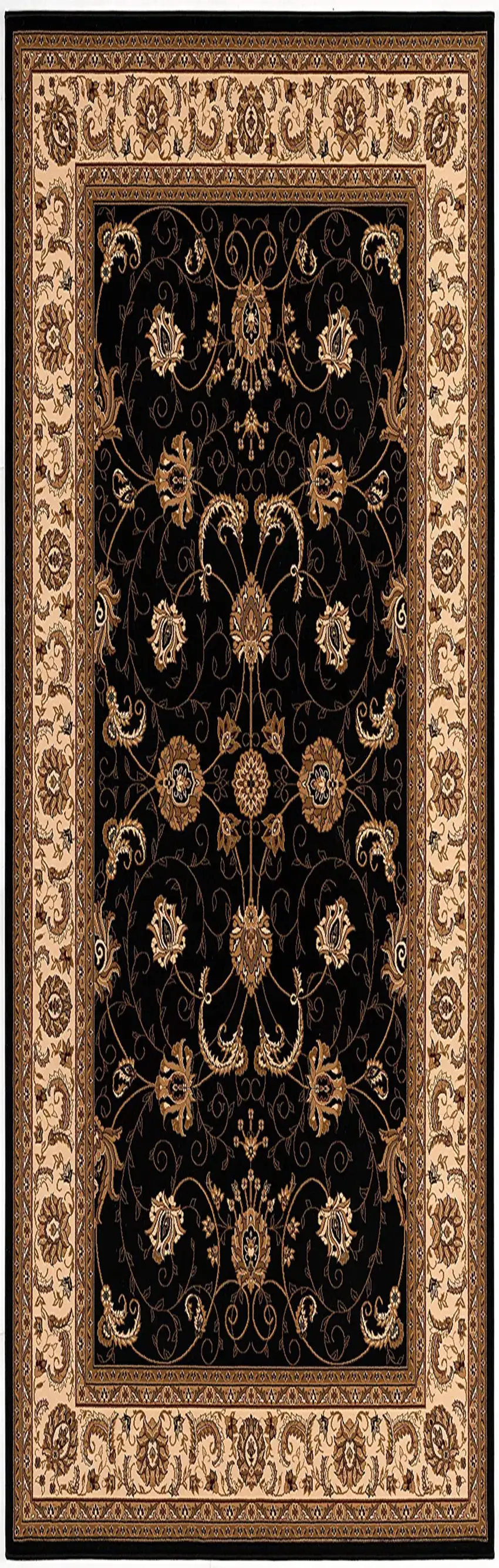 12' Red And Black Oriental Runner Rug Photo 7