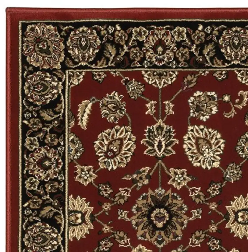 8' Red And Black Oriental Runner Rug Photo 4