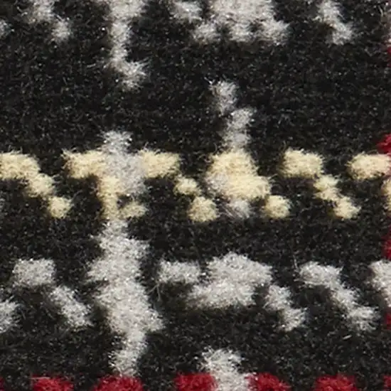8' Red And Black Plaid Runner Rug Photo 7