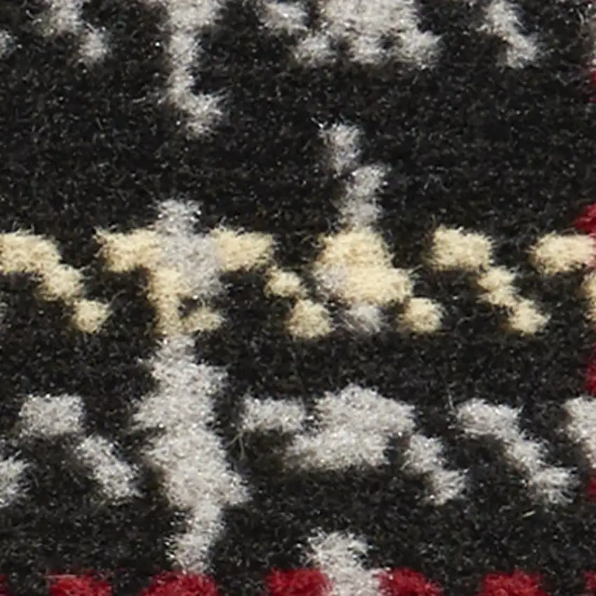 8' Red And Black Plaid Runner Rug Photo 7