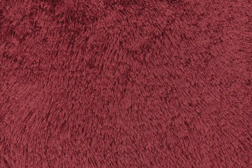 8' Red And Black Shag Hand Tufted Round Rug Photo 3