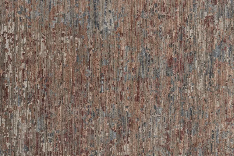 8' Red And Blue Wool Abstract Hand Knotted Runner Rug Photo 3