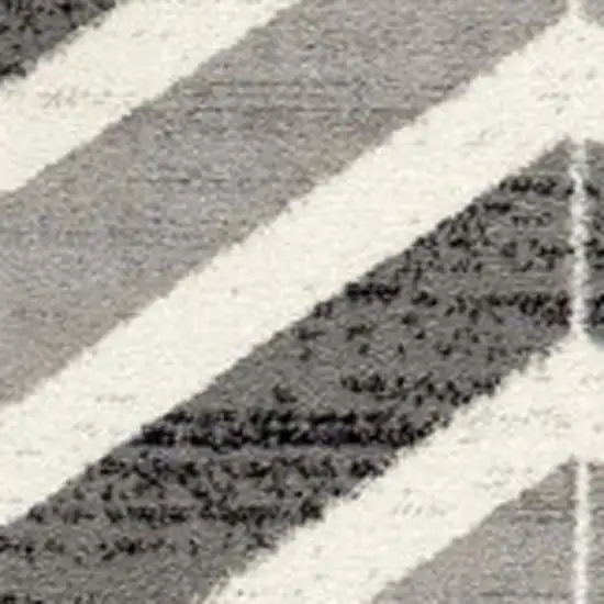 12' Red And Gray Geometric Runner Rug Photo 4