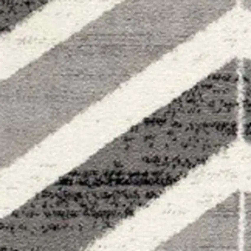 12' Red And Gray Geometric Runner Rug Photo 4