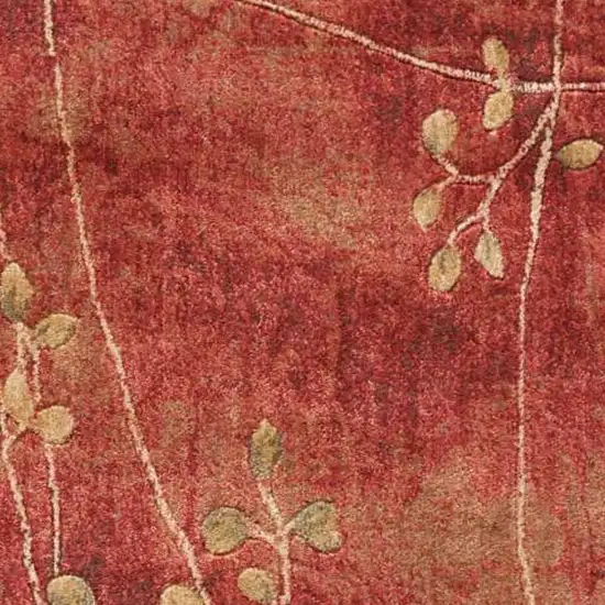 8' Red And Green Floral Non Skid Runner Rug Photo 3