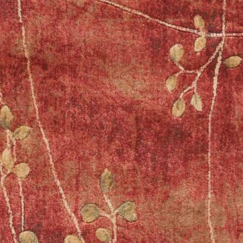 8' Red And Green Floral Non Skid Runner Rug Photo 3