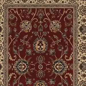 Photo of 8' Red And Ivory Oriental Square Rug
